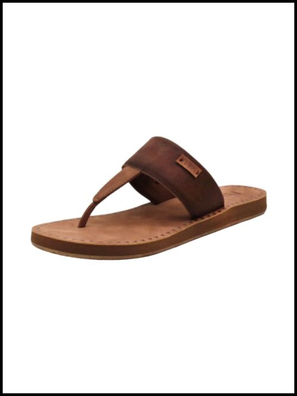 Hooded Thong Sandal with Arch Support - Faux Leather & Raffia